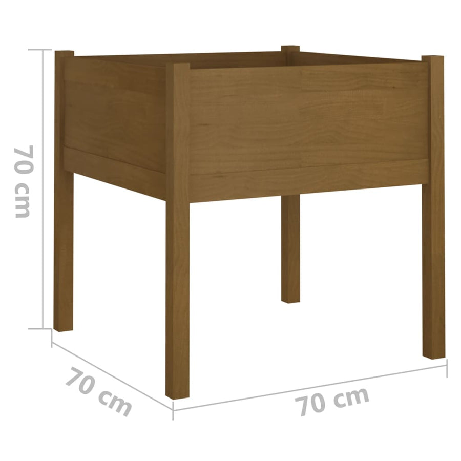 Plantenbak 70X70X70 Cm Massief Grenenhout 1 Honingbruin