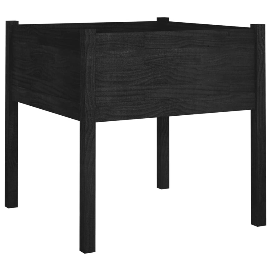 Plantenbakken 70X70X70 Cm Massief Grenenhout 2 Zwart