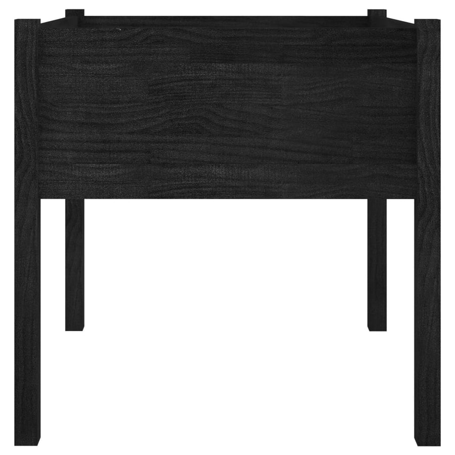 Plantenbakken 70X70X70 Cm Massief Grenenhout 2 Zwart