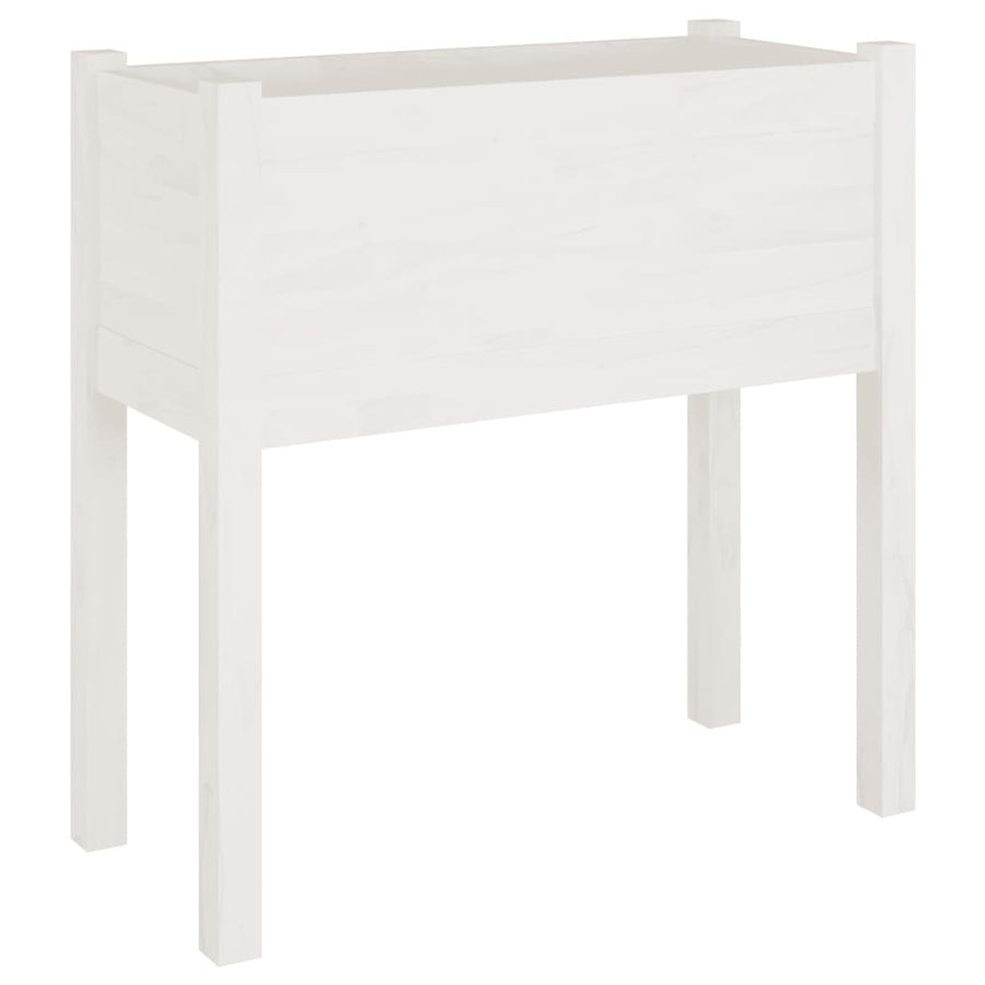 Plantenbakken 70X31X70 Cm Massief Grenenhout 2 Wit