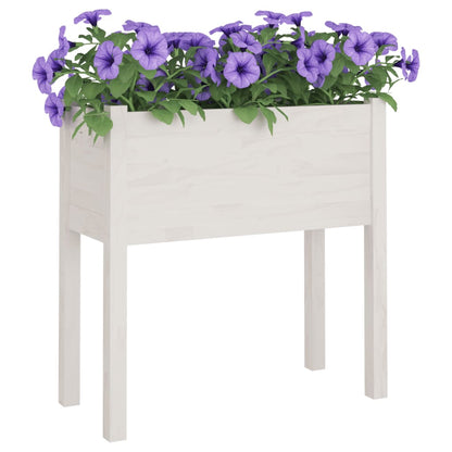 Plantenbakken 70X31X70 Cm Massief Grenenhout 2 Wit