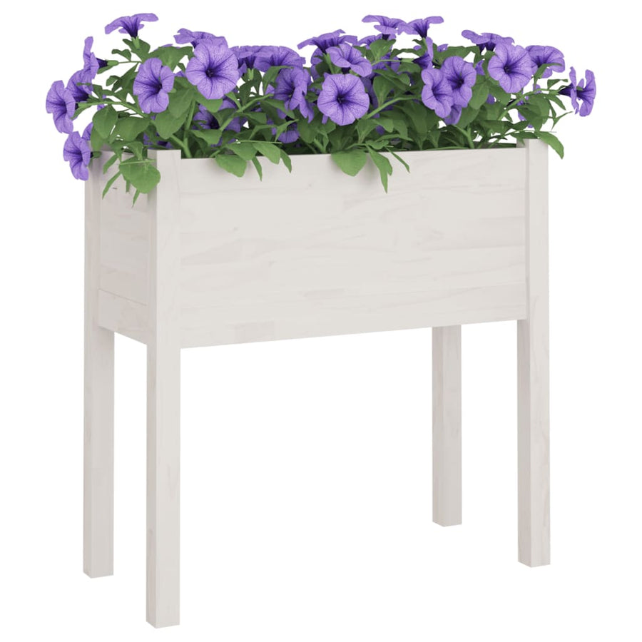 Plantenbakken 70X31X70 Cm Massief Grenenhout 2 Wit