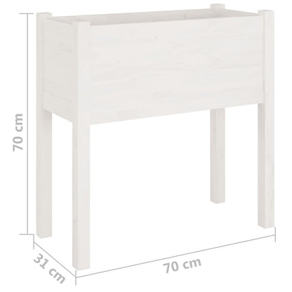 Plantenbakken 70X31X70 Cm Massief Grenenhout 2 Wit