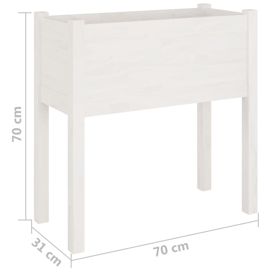 Plantenbakken 70X31X70 Cm Massief Grenenhout 2 Wit