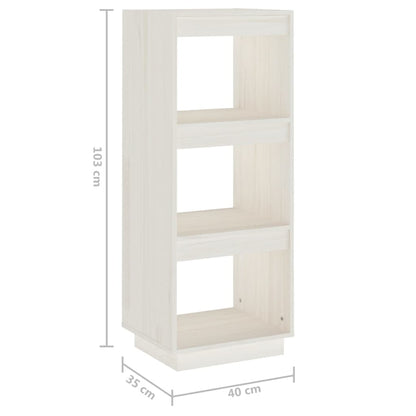 Boekenkast/Kamerscherm Massief Grenenhout 40 x 35 x 103 cm Wit