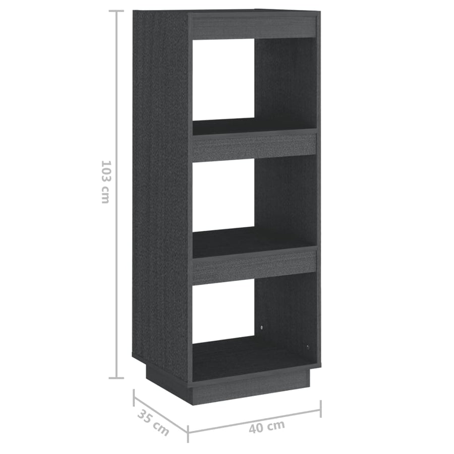 Boekenkast/Kamerscherm Massief Grenenhout 40 x 35 x 103 cm Grijs