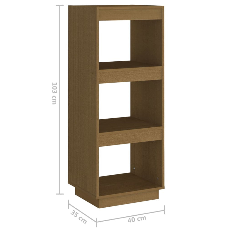 Boekenkast/kamerscherm massief grenenhout honingbruin 40 x 35 x 103 cm Honingbruin