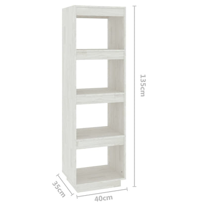 Boekenkast/Kamerscherm Massief Grenenhout 40 x 35 x 135 cm Wit