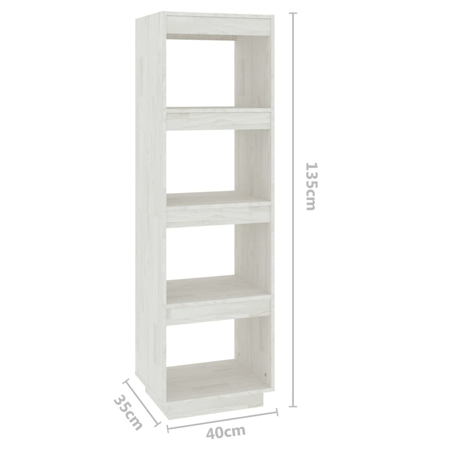 Boekenkast/Kamerscherm Massief Grenenhout 40 x 35 x 135 cm Wit