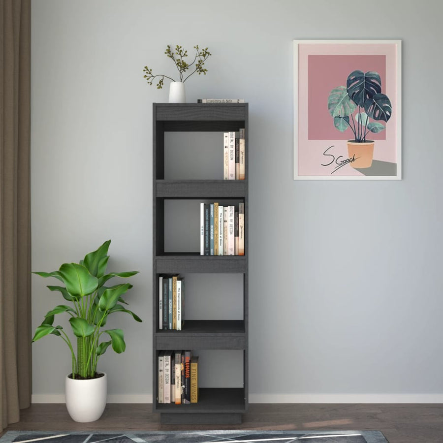 Boekenkast/Kamerscherm Massief Grenenhout 40 x 35 x 135 cm Grijs