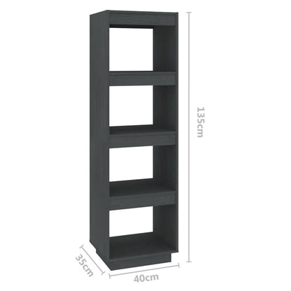 Boekenkast/Kamerscherm Massief Grenenhout 40 x 35 x 135 cm Grijs