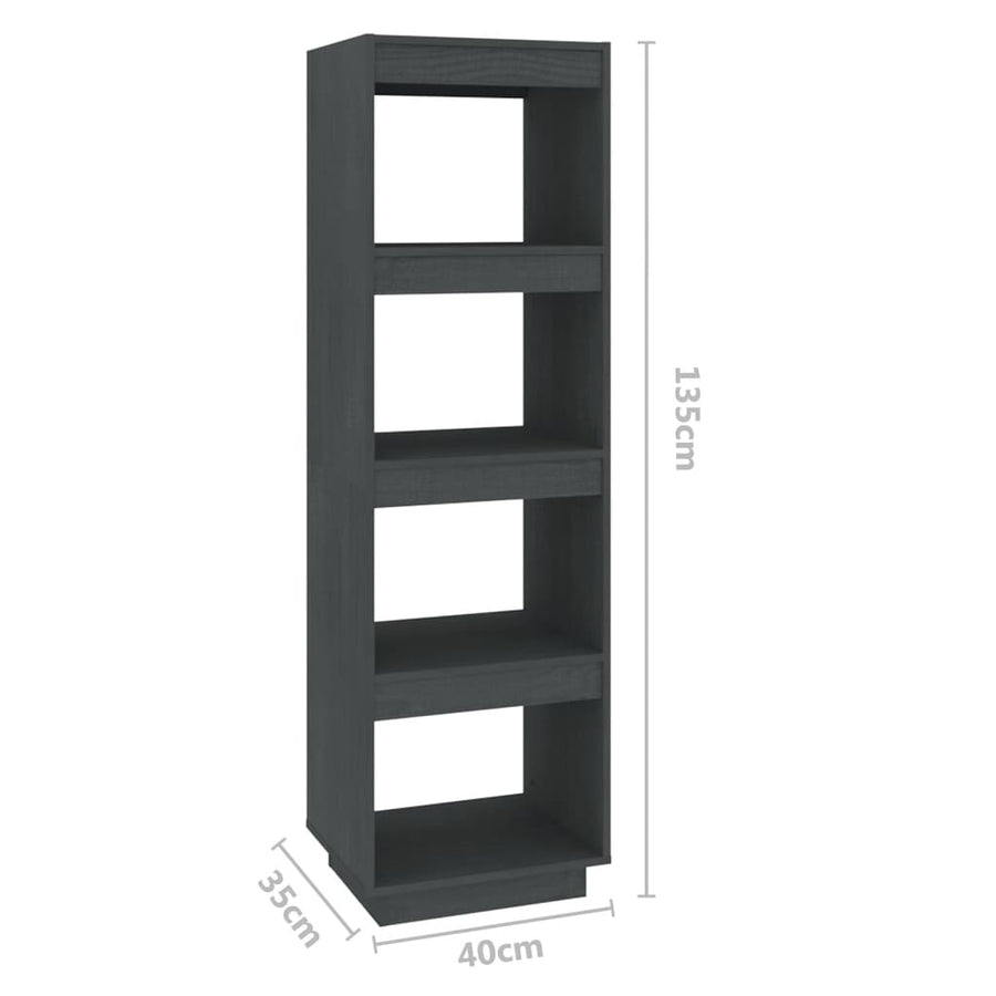 Boekenkast/Kamerscherm Massief Grenenhout 40 x 35 x 135 cm Grijs