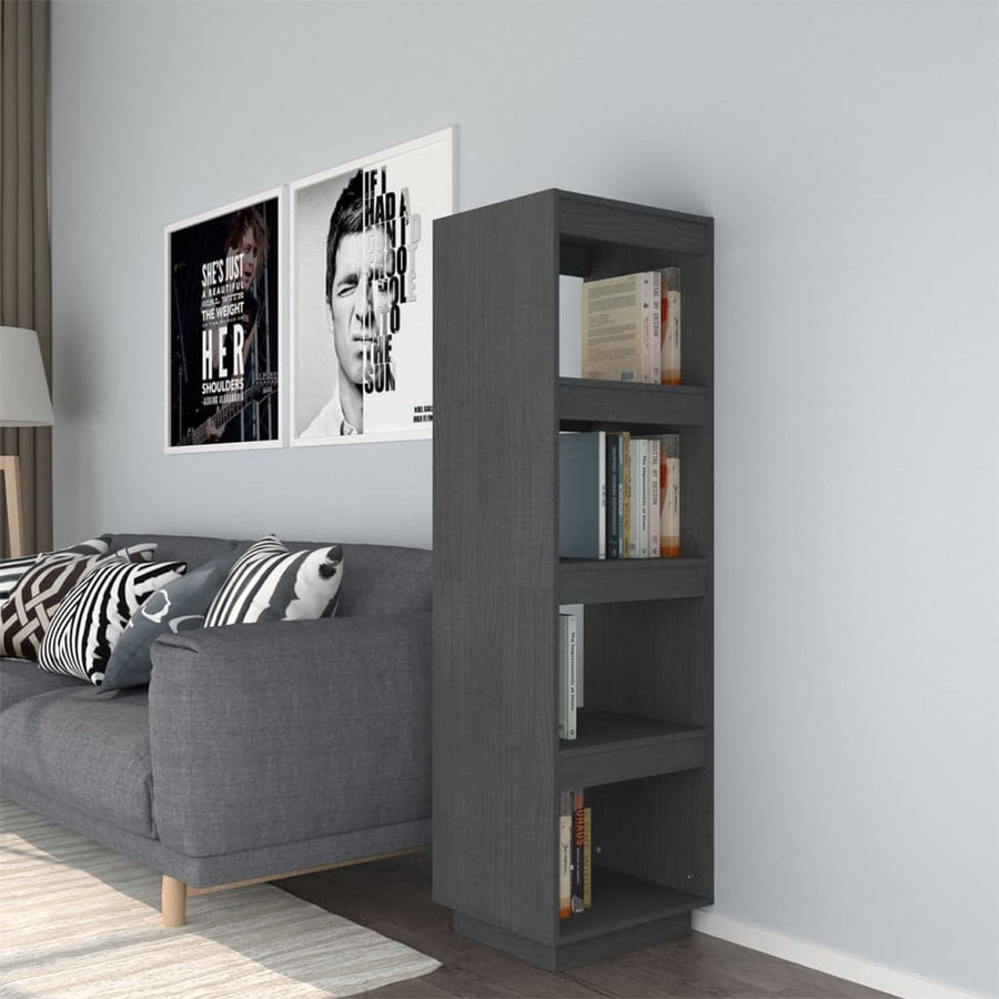Boekenkast/Kamerscherm Massief Grenenhout 40 x 35 x 135 cm Grijs
