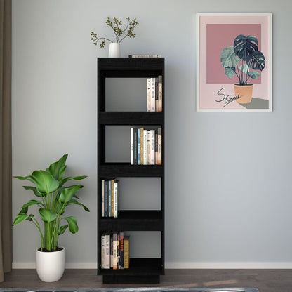 Boekenkast/Kamerscherm Massief Grenenhout 40 x 35 x 135 cm Zwart