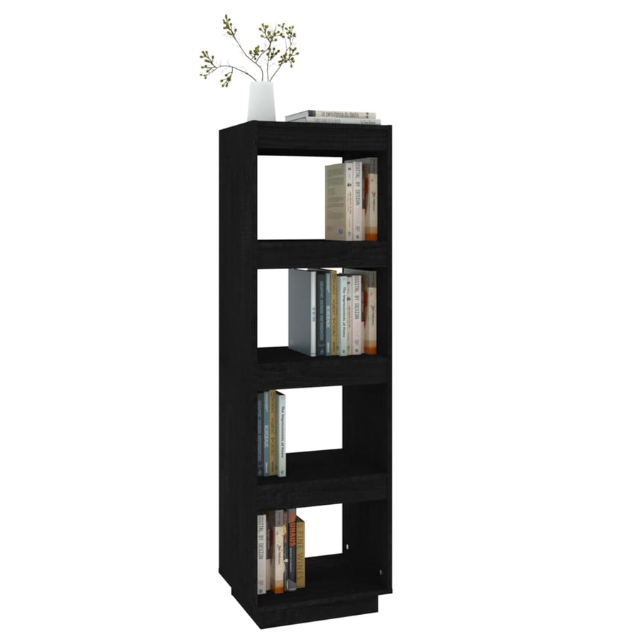 Boekenkast/Kamerscherm Massief Grenenhout 40 x 35 x 135 cm Zwart