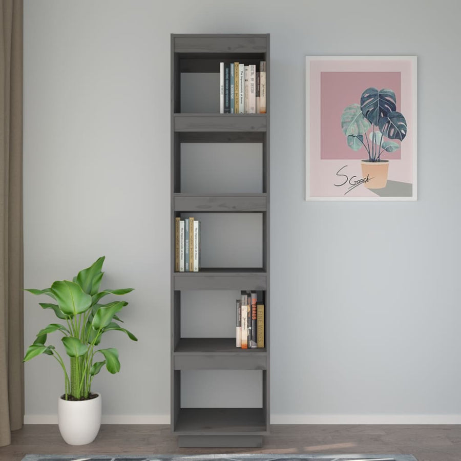 Boekenkast/Kamerscherm Massief Grenenhout 40 x 35 x 167 cm Grijs