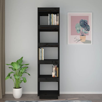 Boekenkast/Kamerscherm Massief Grenenhout 40 x 35 x 167 cm Zwart