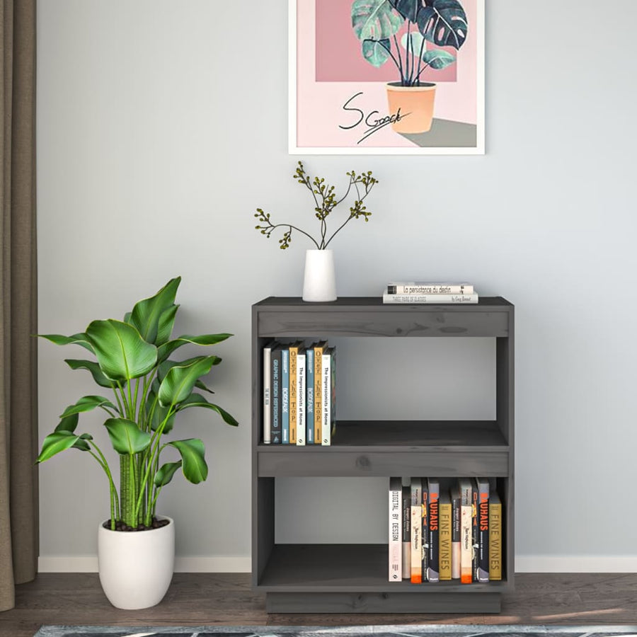 Boekenkast Massief Grenenhout 60 x 35 x 71 cm Grijs