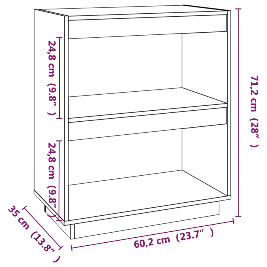 Boekenkast Massief Grenenhout 60 x 35 x 71 cm Honingbruin