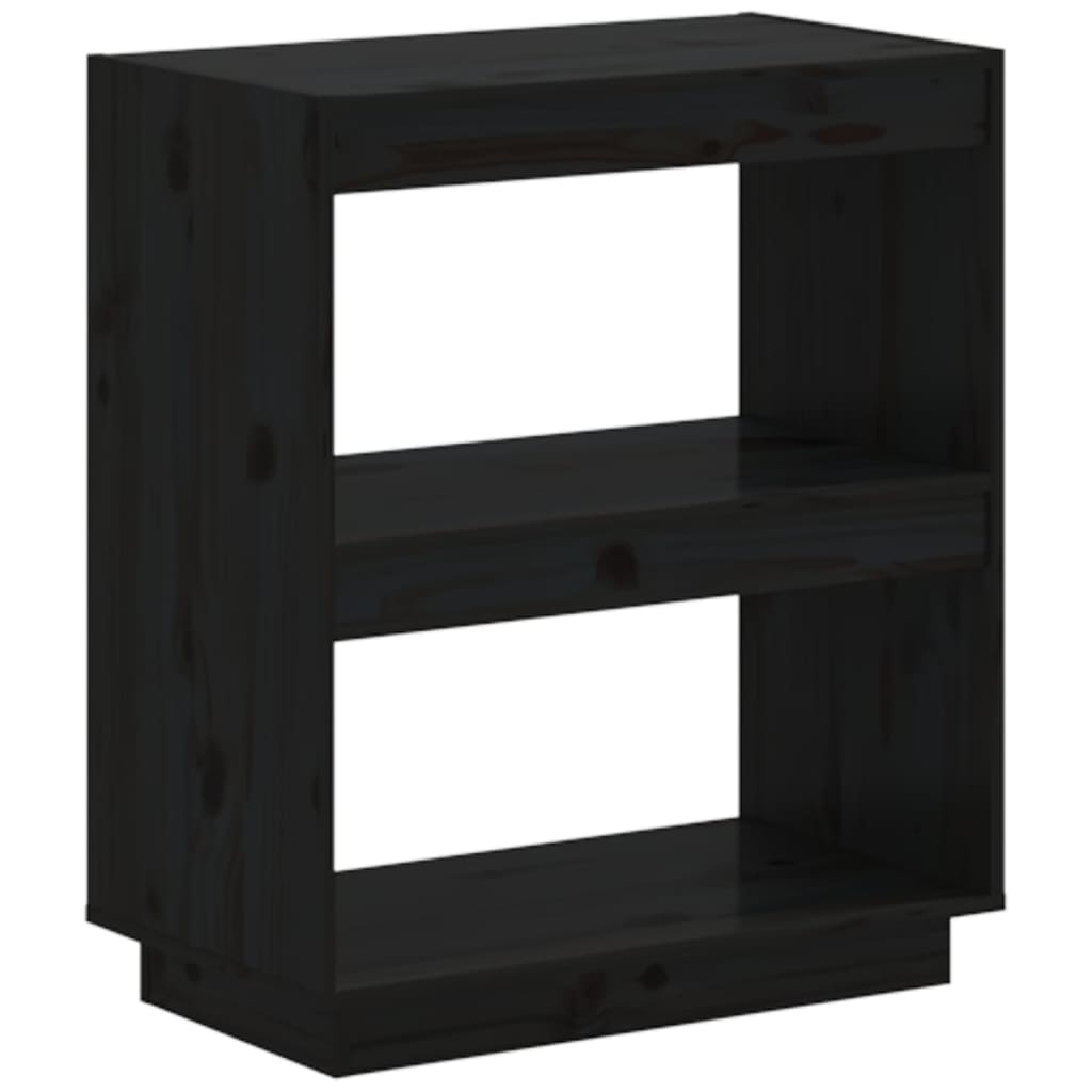 Boekenkast Massief Grenenhout 60 x 35 x 71 cm Zwart