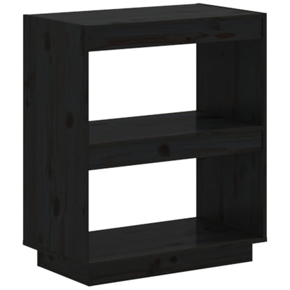 Boekenkast Massief Grenenhout 60 x 35 x 71 cm Zwart