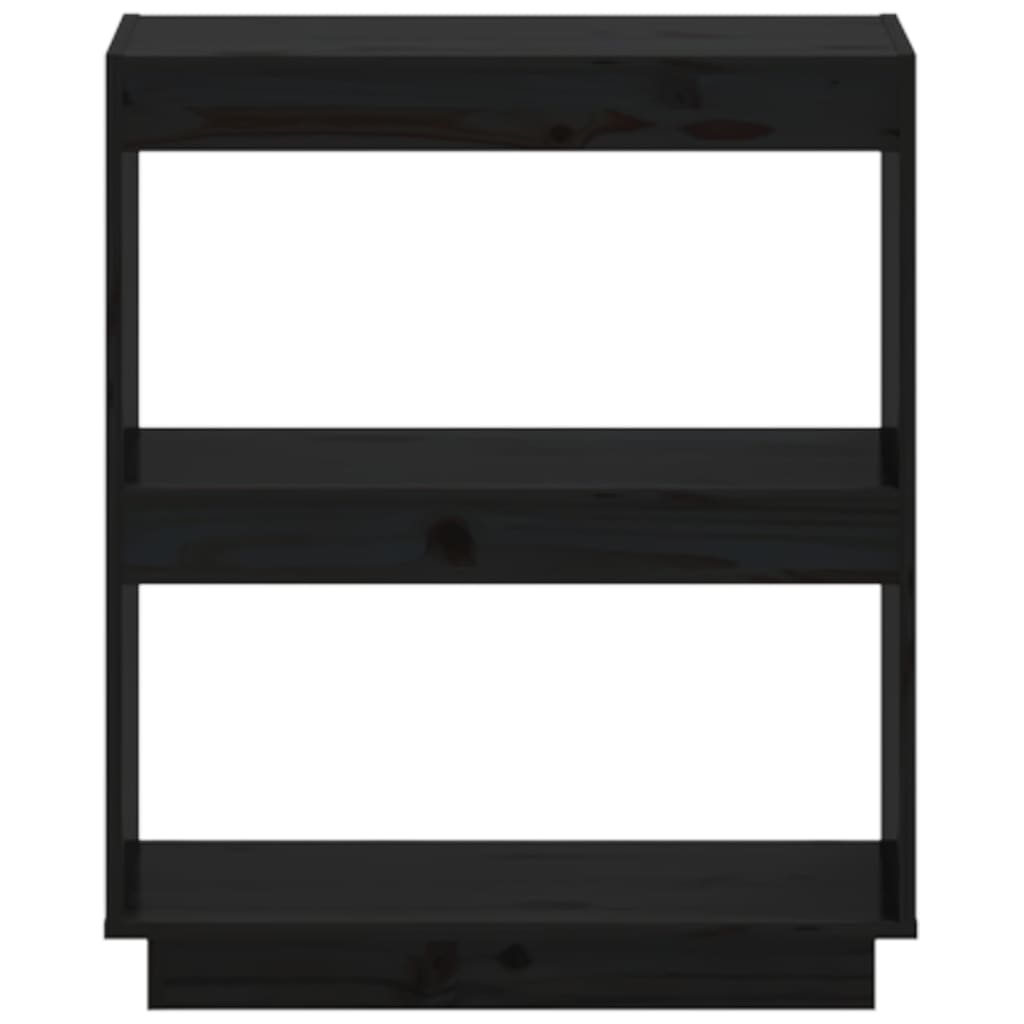 Boekenkast Massief Grenenhout 60 x 35 x 71 cm Zwart