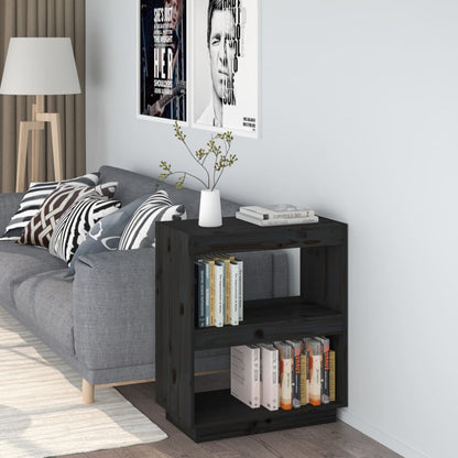 Boekenkast Massief Grenenhout 60 x 35 x 71 cm Zwart