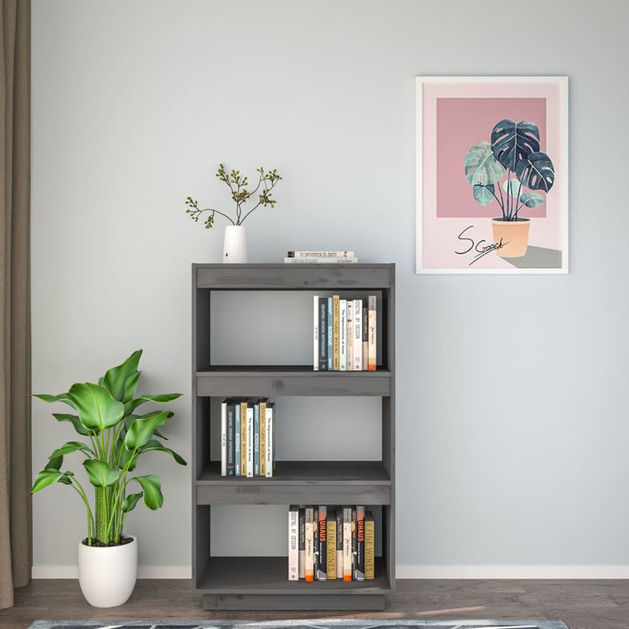 Boekenkast/Kamerscherm Massief Grenenhout 60 x 35 x 103 cm Grijs
