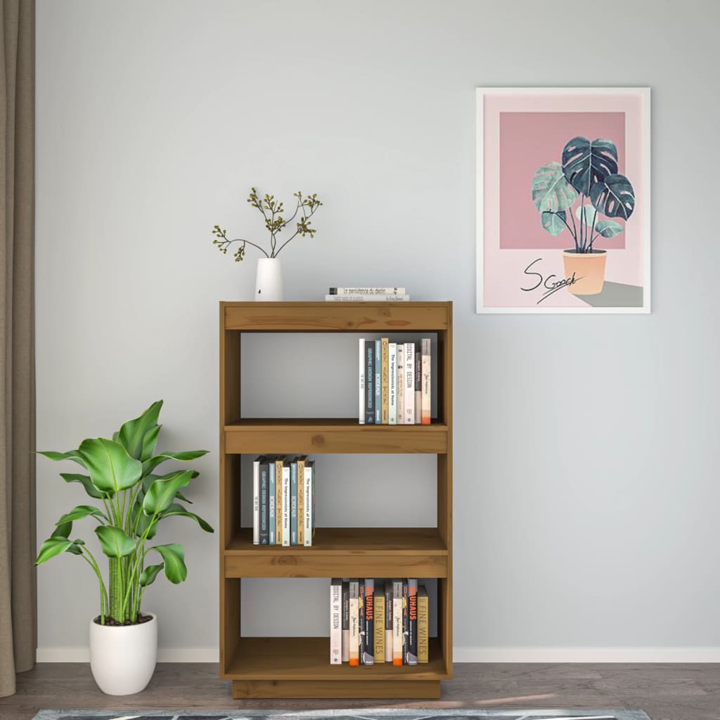 Boekenkast/Kamerscherm Grenenhout 60 x 35 x 103 cm Honingbruin
