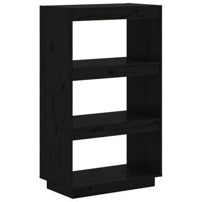 Boekenkast/Kamerscherm Massief Grenenhout 60 x 35 x 103 cm Zwart