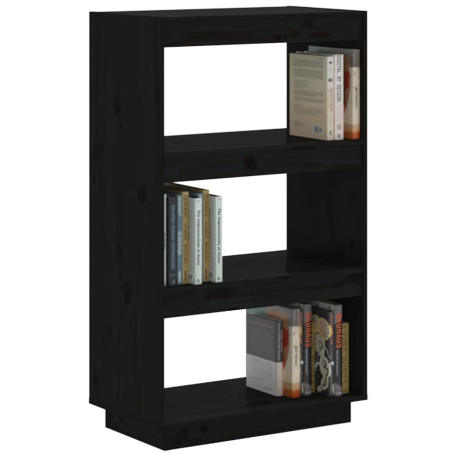 Boekenkast/Kamerscherm Massief Grenenhout 60 x 35 x 103 cm Zwart