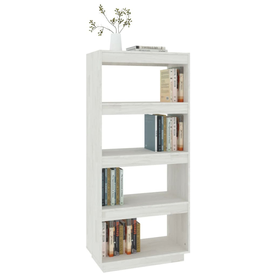Boekenkast/Kamerscherm Massief Grenenhout 60 x 35 x 135 cm Wit