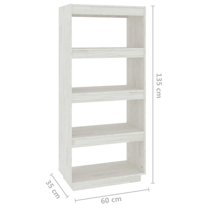 Boekenkast/Kamerscherm Massief Grenenhout 60 x 35 x 135 cm Wit