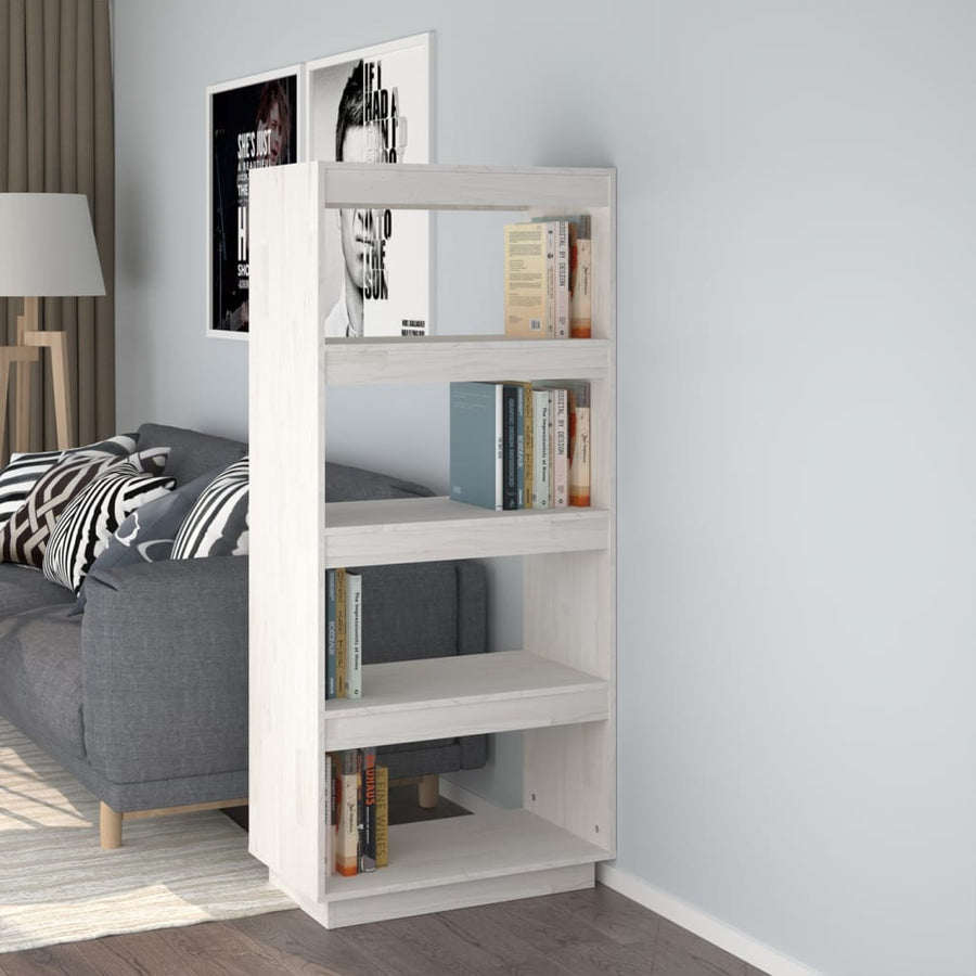 Boekenkast/Kamerscherm Massief Grenenhout 60 x 35 x 135 cm Wit