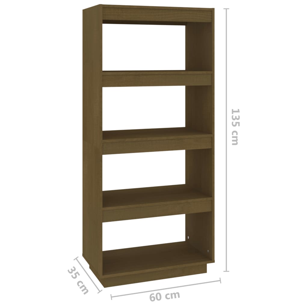 Boekenkast/Kamerscherm Grenenhout 60 x 35 x 135 cm Honingbruin