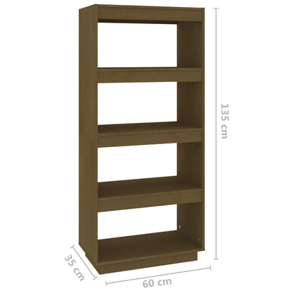 Boekenkast/Kamerscherm Grenenhout 60 x 35 x 135 cm Honingbruin