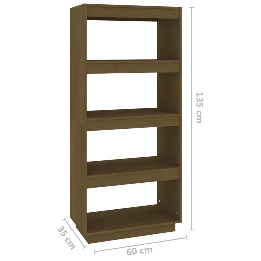 Boekenkast/Kamerscherm Grenenhout 60 x 35 x 135 cm Honingbruin