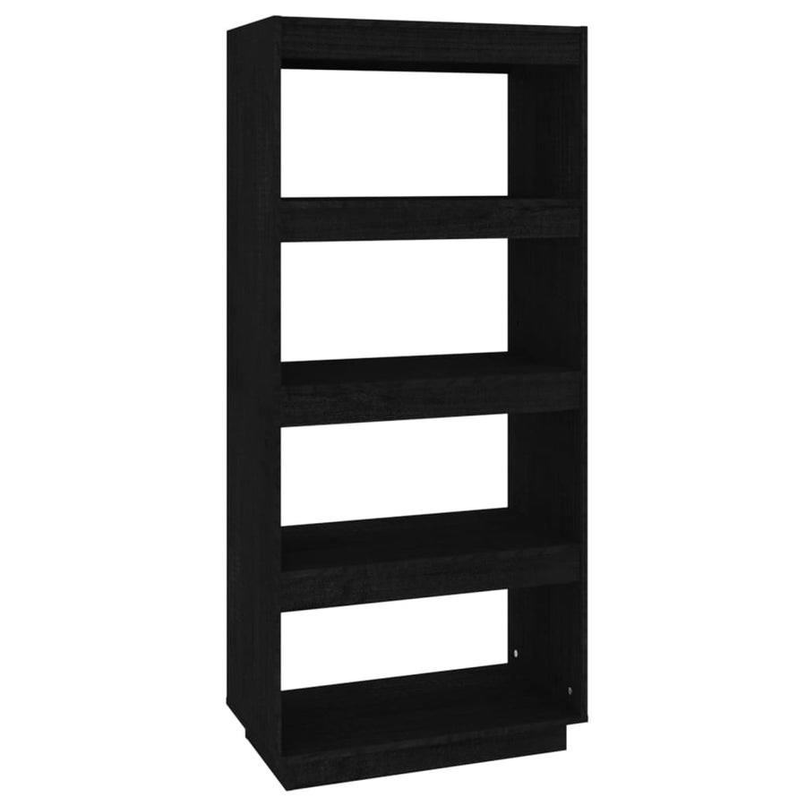 Boekenkast/Kamerscherm Massief Grenenhout 60 x 35 x 135 cm Zwart
