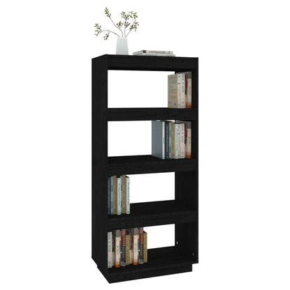 Boekenkast/Kamerscherm Massief Grenenhout 60 x 35 x 135 cm Zwart