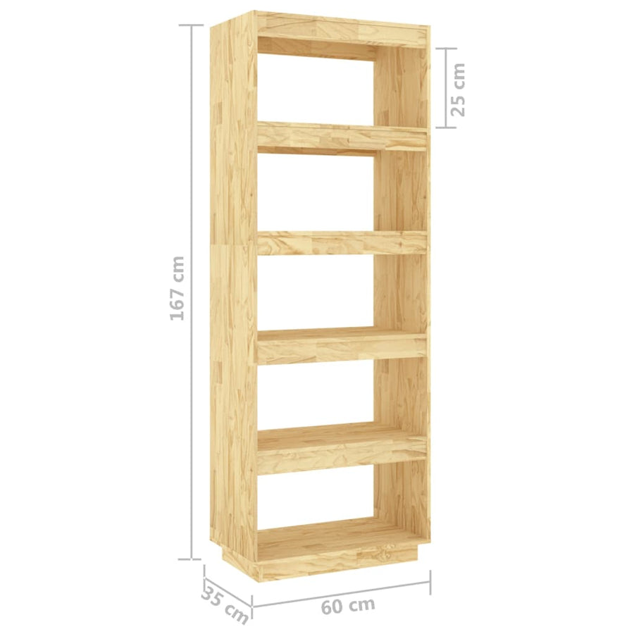 Boekenkast / Kamerscherm Massief Grenenhout 60 x 35 x 167 cm Naturel