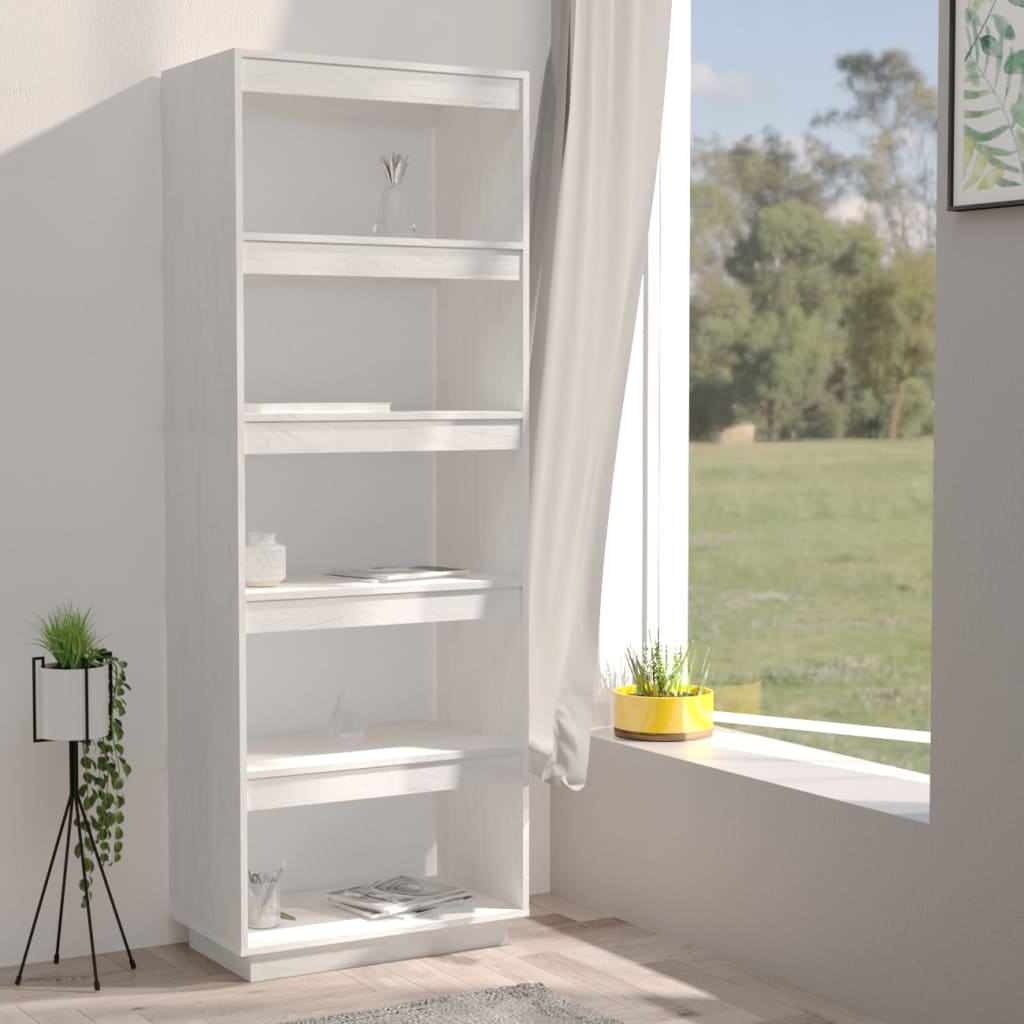 Boekenkast/Kamerscherm Massief Grenenhout 60 x 35 x 167 cm Wit