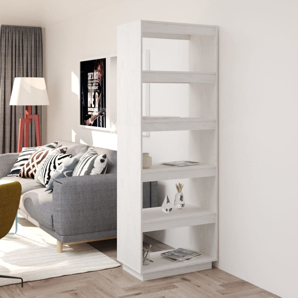 Boekenkast/Kamerscherm Massief Grenenhout 60 x 35 x 167 cm Wit