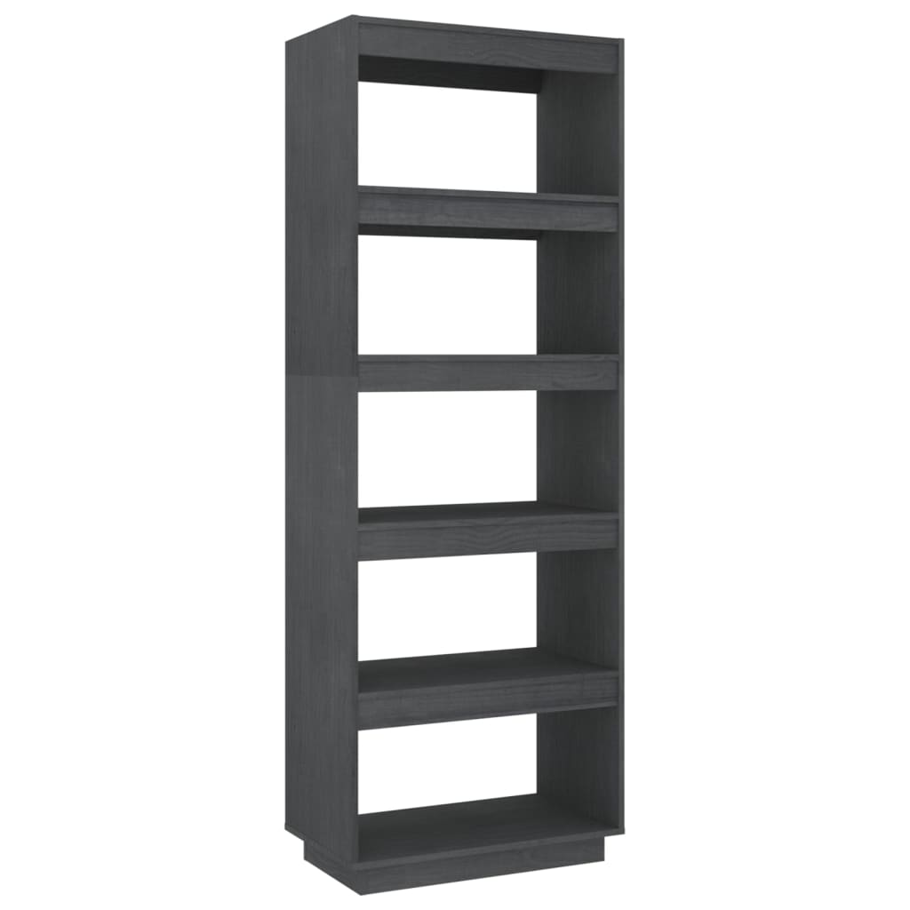 Boekenkast/kamerscherm 60x35x167 cm massief grenenhout grijs 60 x 35 x 167 cm Grijs