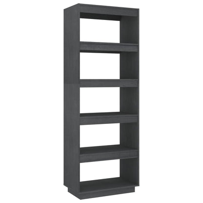 Boekenkast/kamerscherm 60x35x167 cm massief grenenhout grijs 60 x 35 x 167 cm Grijs