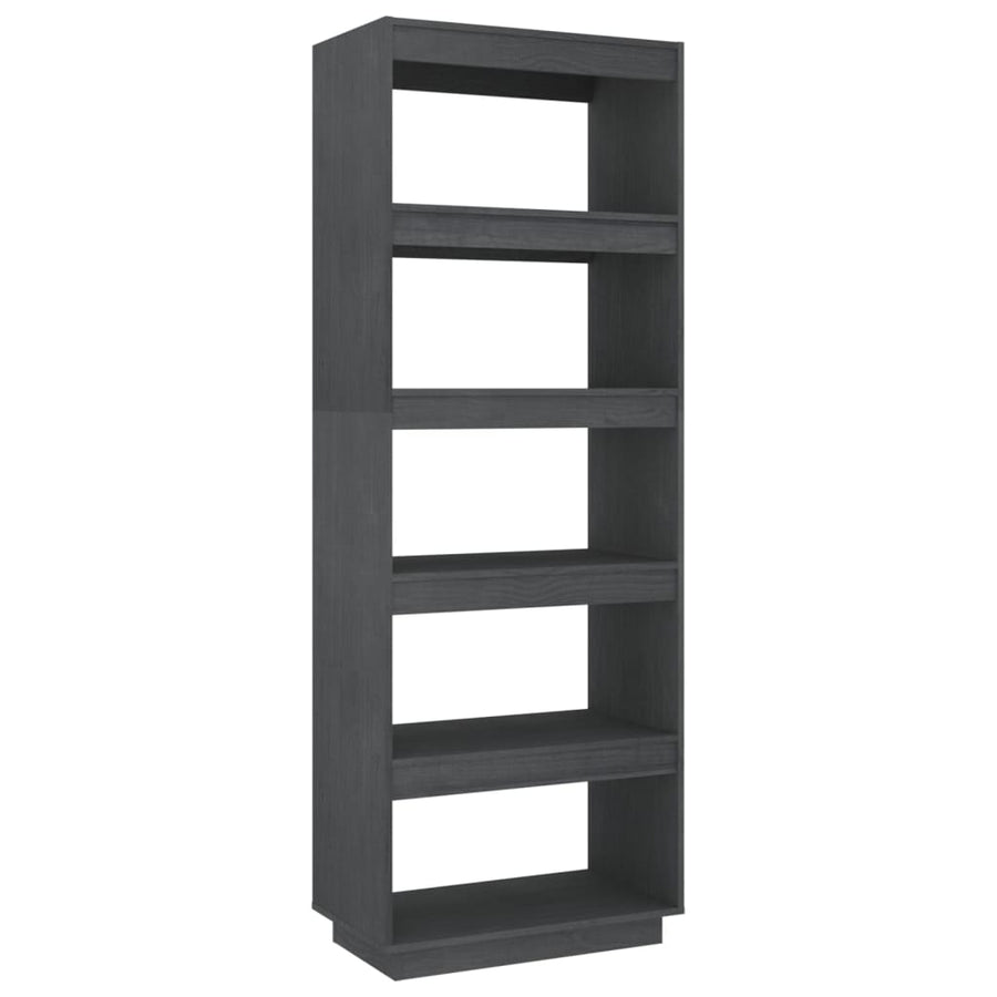 Boekenkast/kamerscherm 60x35x167 cm massief grenenhout grijs 60 x 35 x 167 cm Grijs