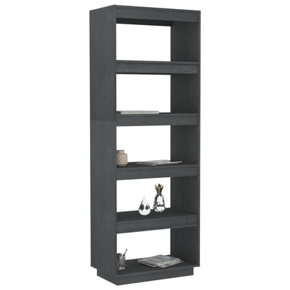 Boekenkast/kamerscherm 60x35x167 cm massief grenenhout grijs 60 x 35 x 167 cm Grijs