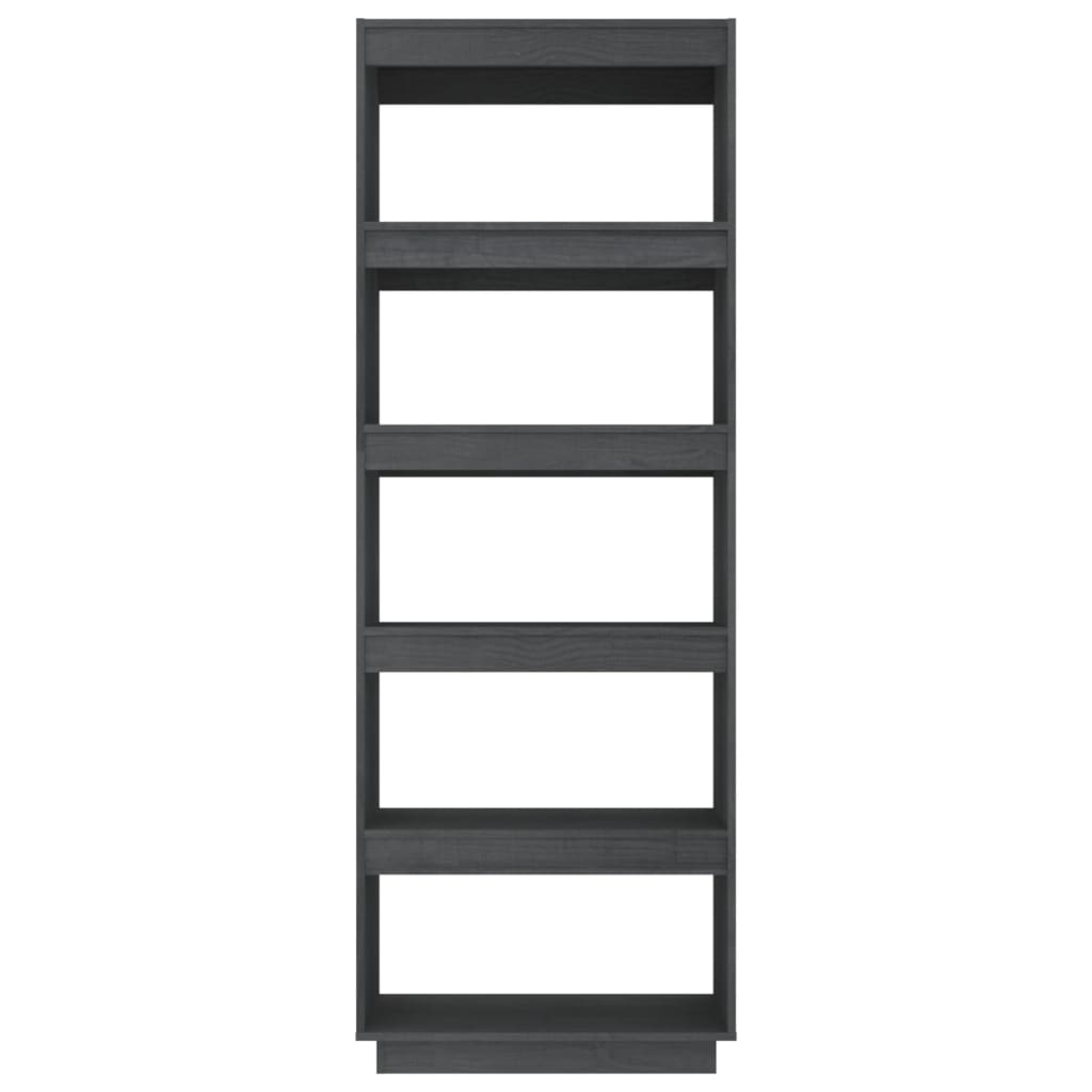 Boekenkast/kamerscherm 60x35x167 cm massief grenenhout grijs 60 x 35 x 167 cm Grijs