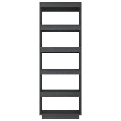 Boekenkast/kamerscherm 60x35x167 cm massief grenenhout grijs 60 x 35 x 167 cm Grijs