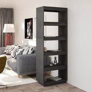 Boekenkast kamerscherm 60x35x167 cm massief grenenhout grijs