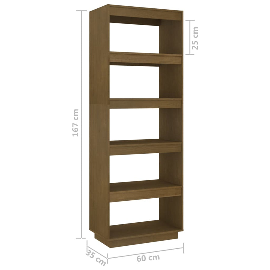 Boekenkast/kamerscherm 60x35x167 cm grenenhout honingbruin 60 x 35 x 167 cm Honingbruin